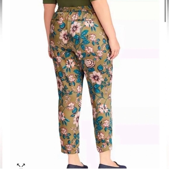 RALPH LAUREN Floral Print Twill Elastic Waist Pants Size 6 - Picture 2 of 12